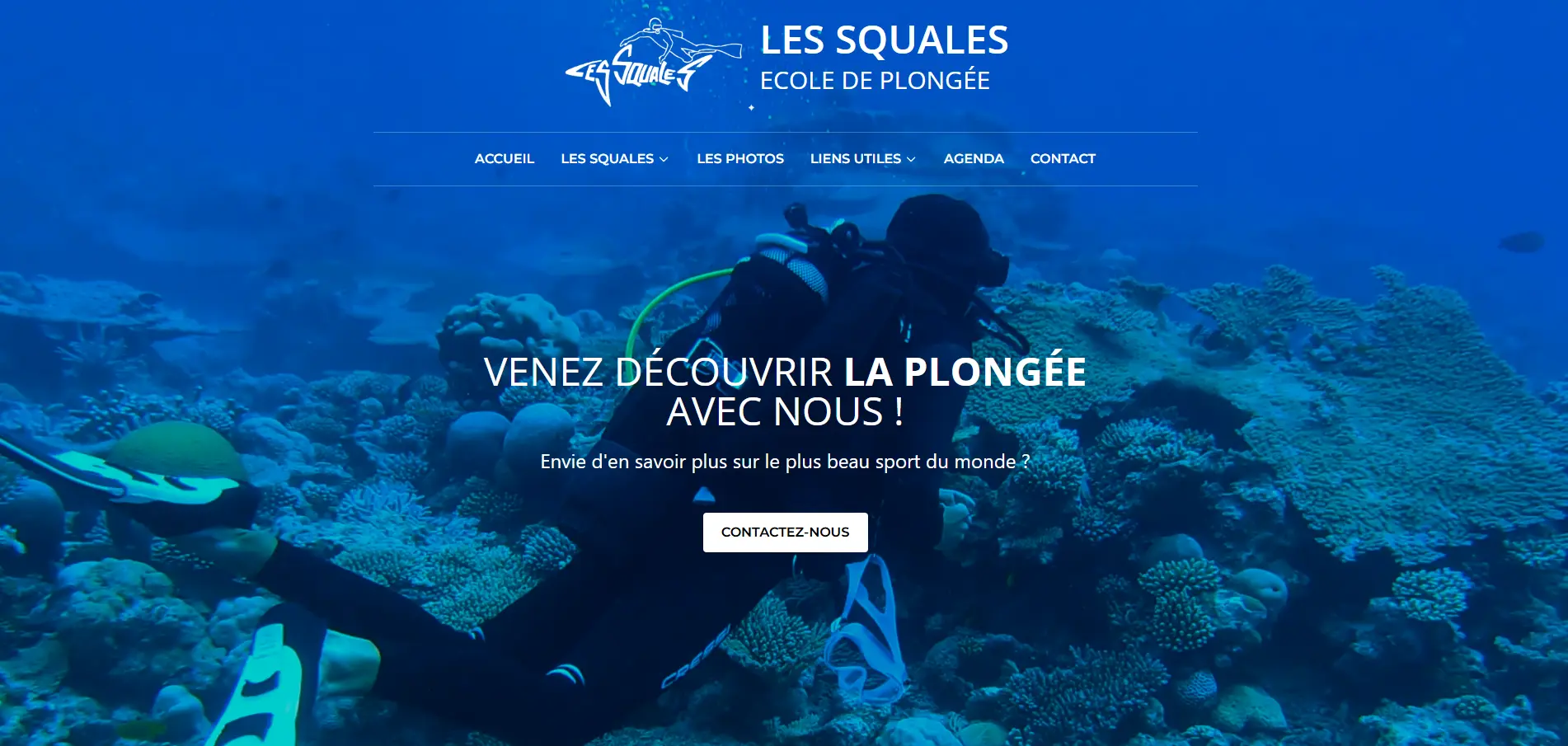 Aperçu du site lesquales.be - école de plongée à Verviers